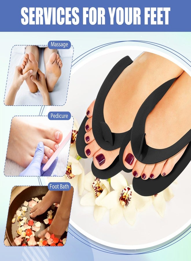 JaGely 100 Pairs Disposable Pedicure Slippers Bulk EVA Disposable Flip Flops Kit Spa Pedicure Sandals Guest Slippers Spa for Adult Foot Nail Salon Party Supplies Travel Hotels Home(Black) - Image 4
